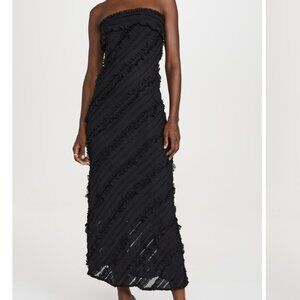 endless rose Strapless Ruffled Maxi Dress - Black (Size L)